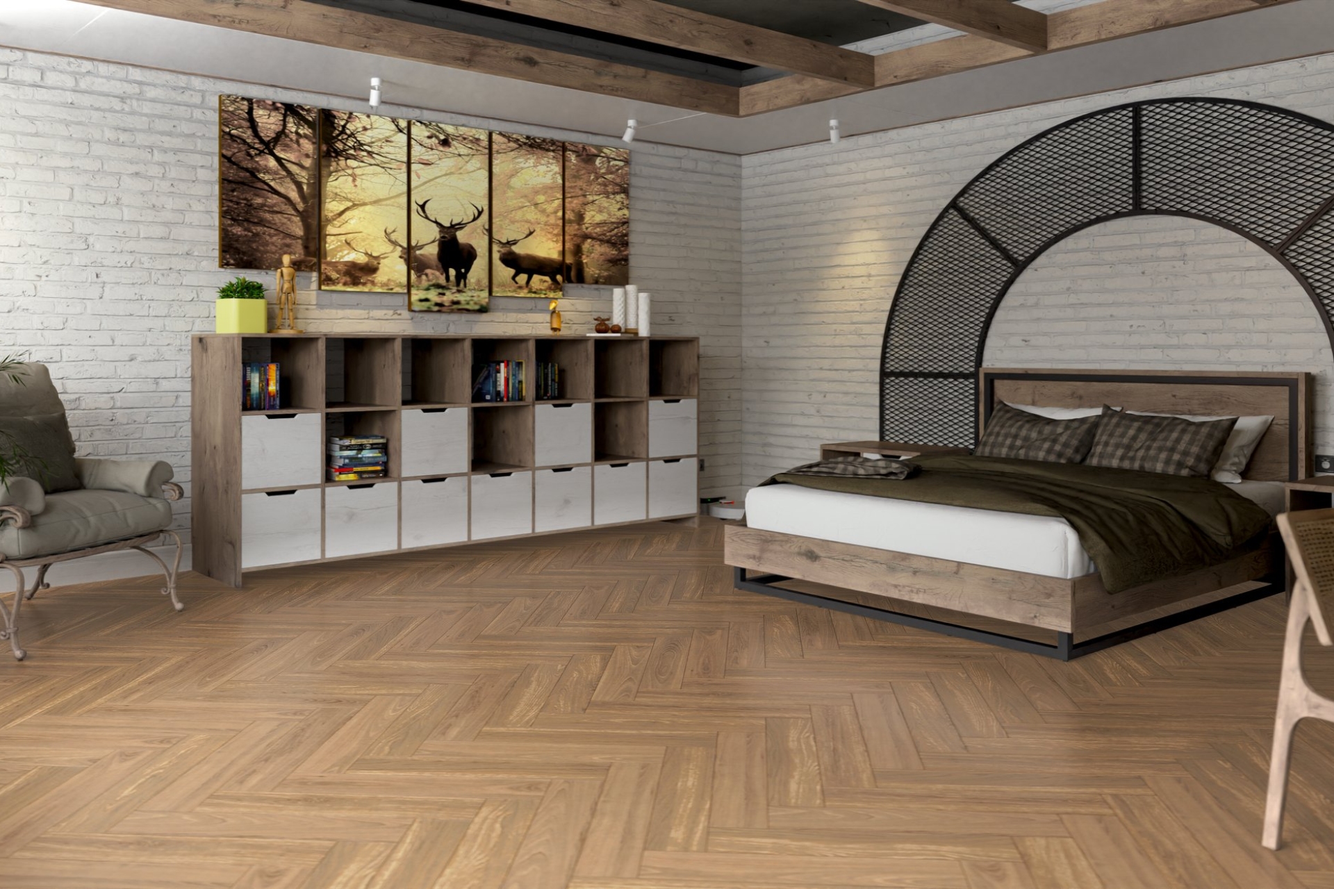 Инженерный паркет «Damy Floor» Натуральный (укладка елочкой) — купить в Липецке